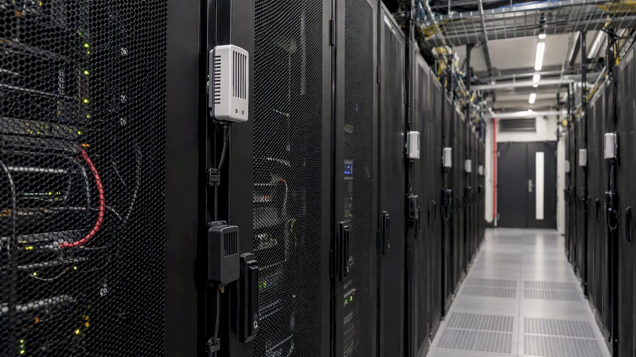 Monitoring sensors among data center racks