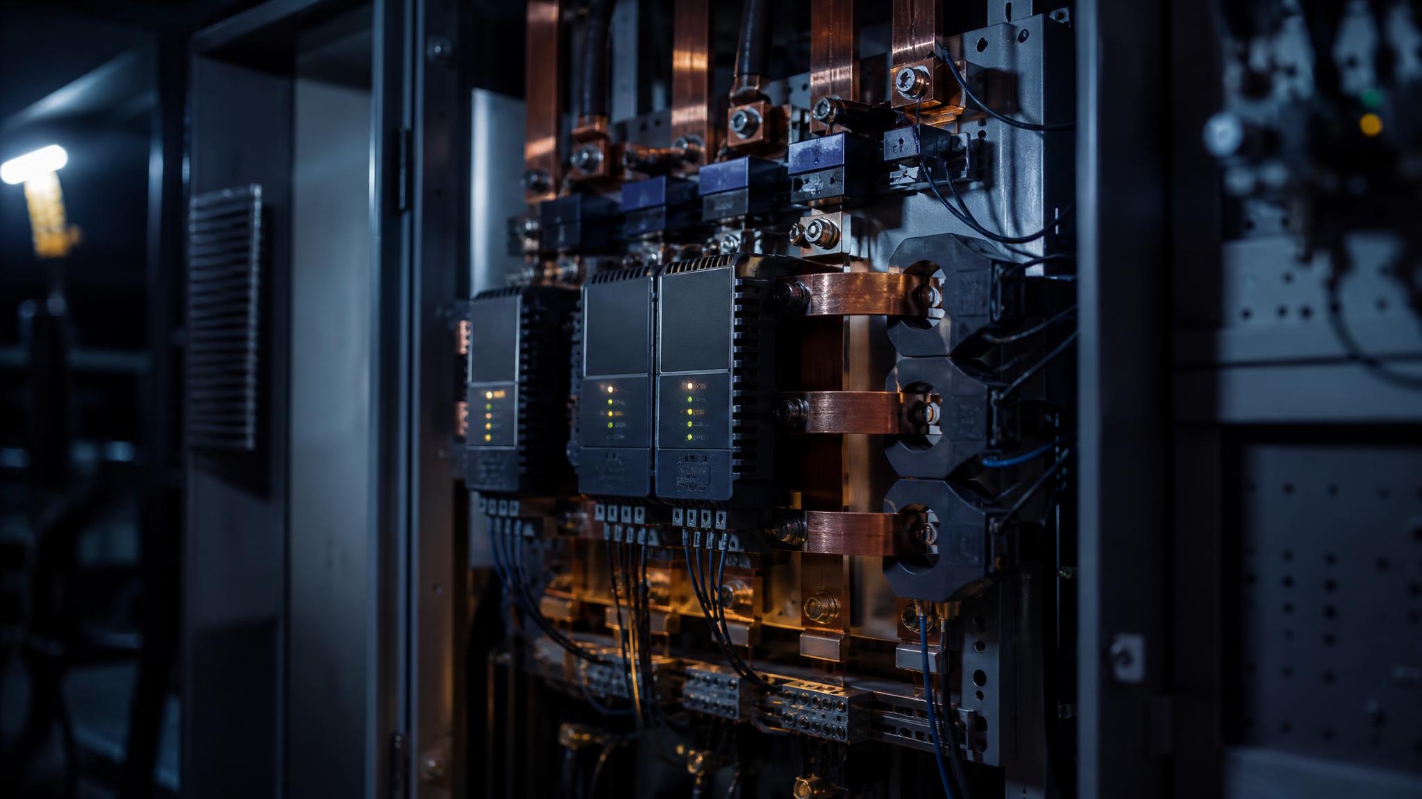 Power quality monitoring equipment installed in electrical switchgear