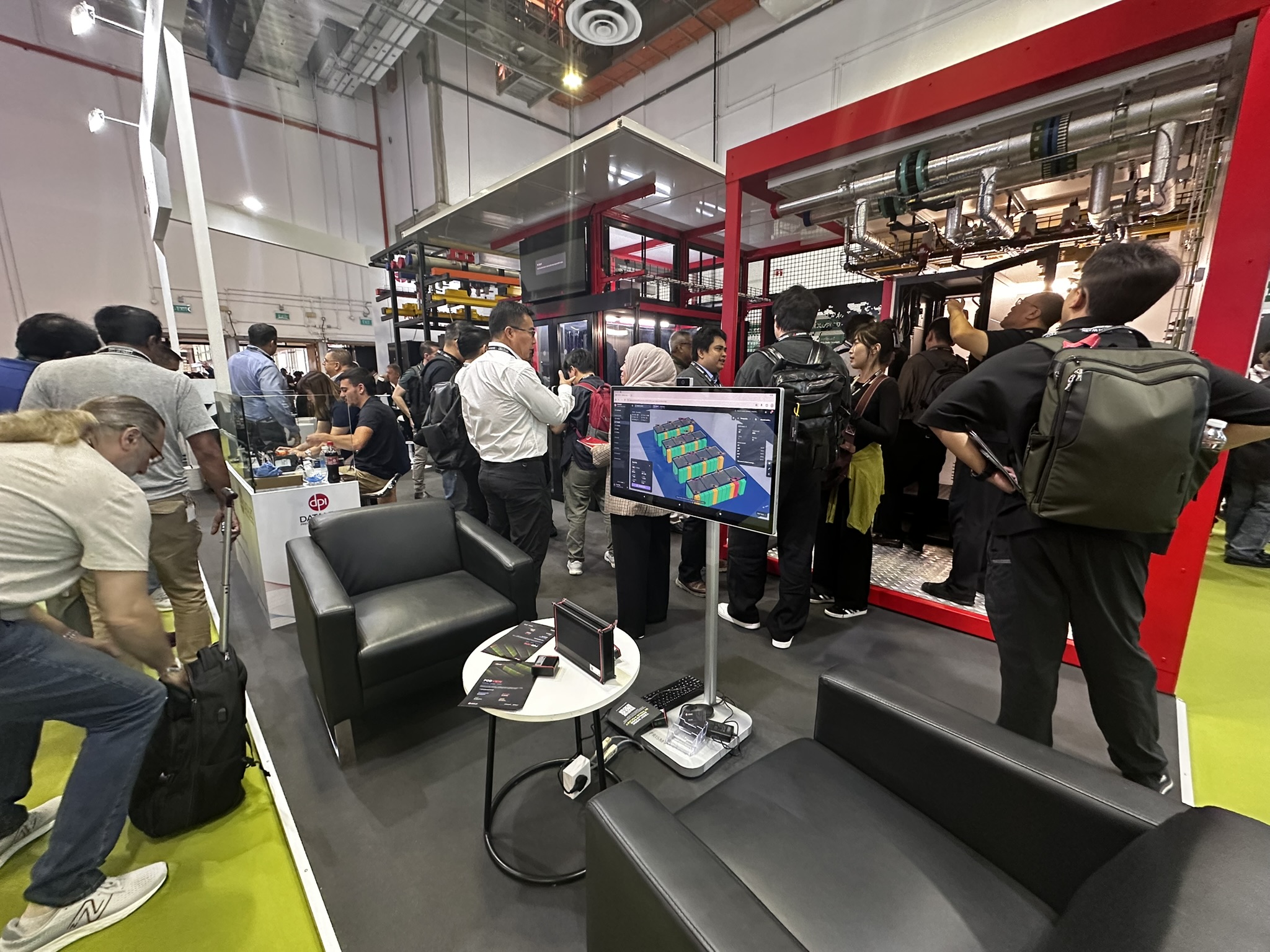 The DPI booth at DCW Asia 2026 with PODVIEW 3D thermal view running on the stand screen