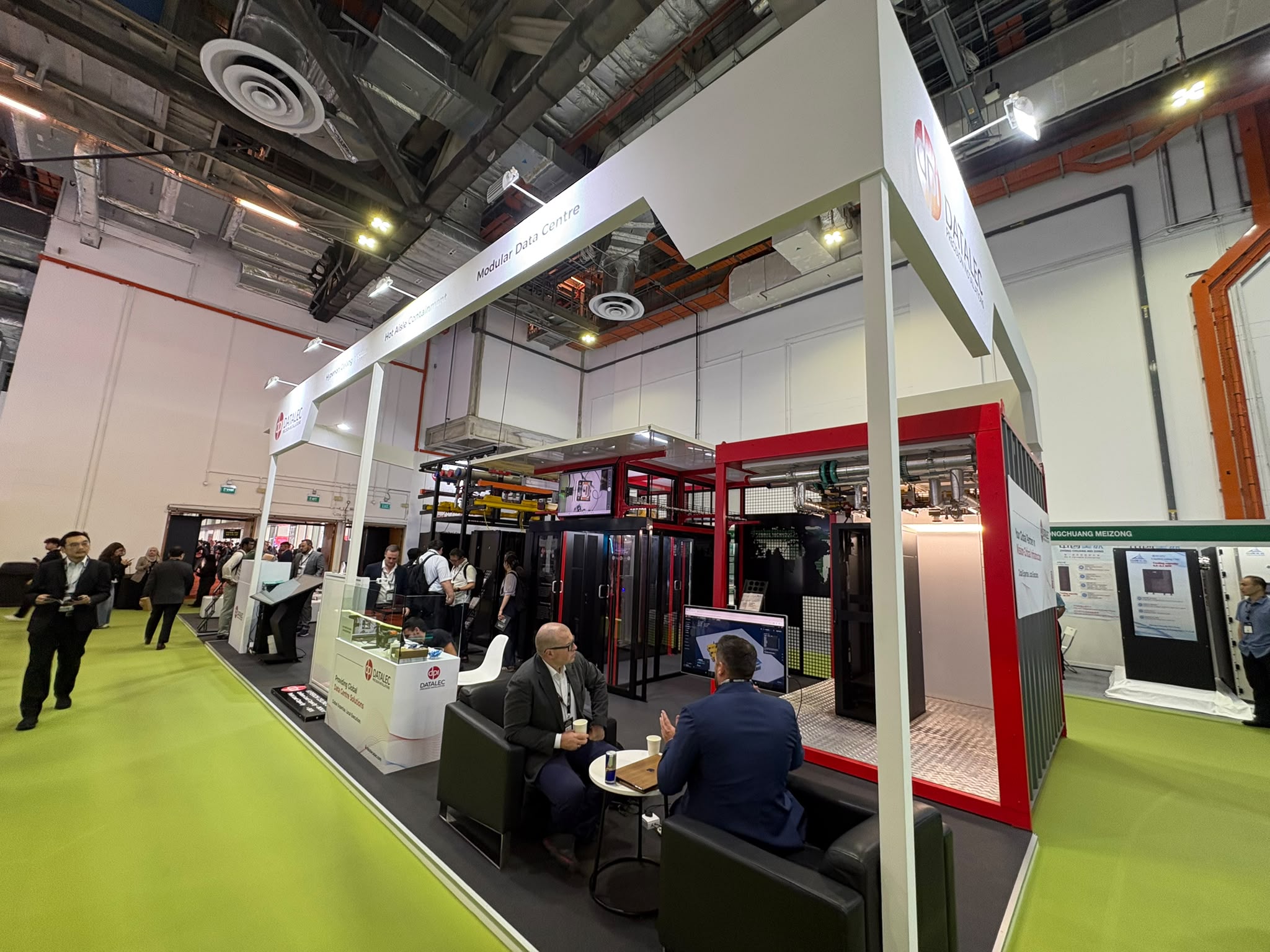 Datalec Modular Data Centre on the DCW Asia 2026 show floor with meetings in progress