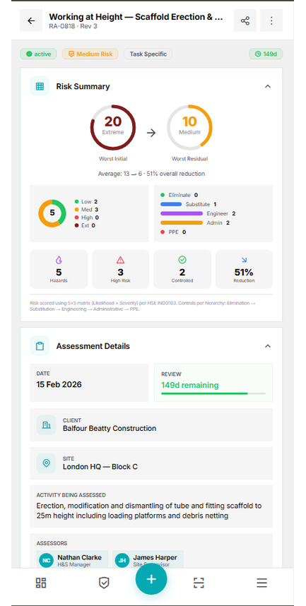 LifeSafety.ai — risk assessment detail